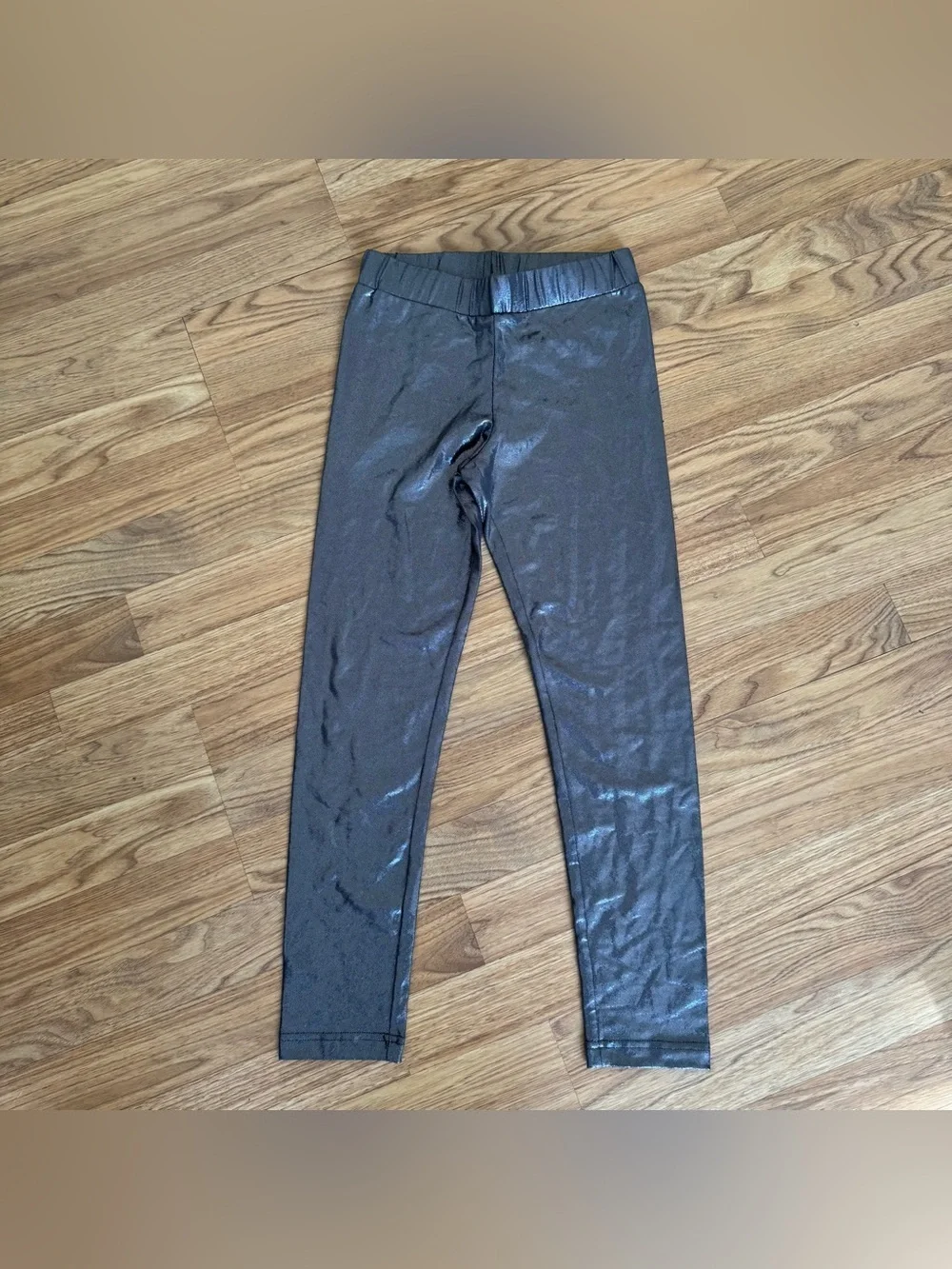 Old Navy bundle Set 2PC Shimmering Metallic Leggings Pink Silver Girls 10-12